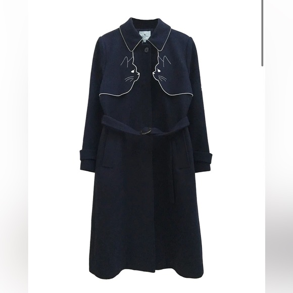 NWT Miss Patina Ailurophile Wool Trench Coat - M - UK SZ10 - Picture 9 of 11